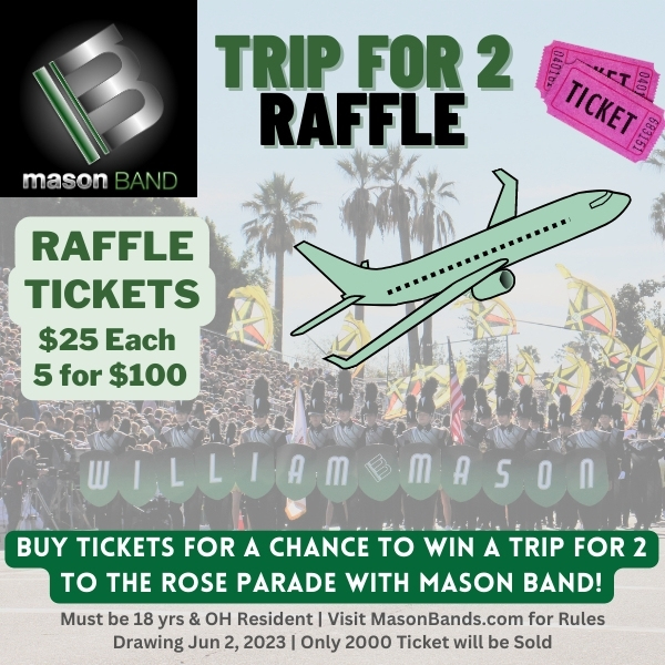 Trip for 2 Raffle Image with Logo and Raffle Tix Info